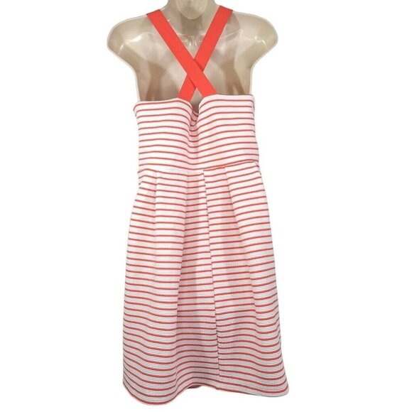 Its Fashion Dress Pleated Women Plus Size 1X Orange & White Striped NEW w/FLAW - Picture 4 of 8